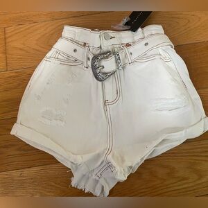 White Western Jean Shorts